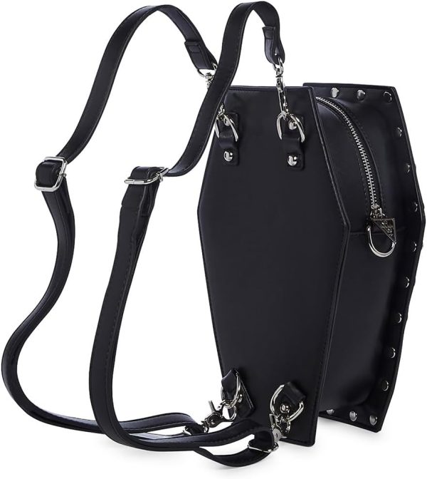 Dolls Kill Rose Resurrection Coffin Backpack by Widow - Black Vegan Leather Bag With Studded Trim, Perfect for Gothic Fashion - Image 2