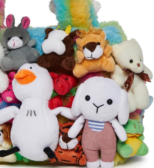 Dolls Kill Fun N' Games Plush Tote by Delia's - Rainbow Tie-Dye Tote Bag With Faux Fur and Animal Plush Appliques - Image 4