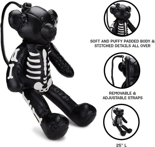 Dolls Kill Tormented Teddy Backpack - Vegan Leather Bag, Spikes and Studs Black - Image 9