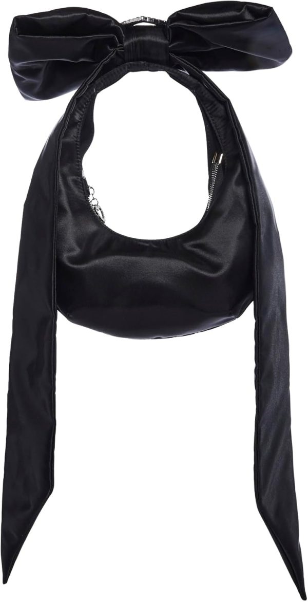 Dolls Kill Lady Royal Shoulder Bag by Sugar Thrillz – Satin Purse with Rhinestone Ribbon Handle & Heart Accent, One Size - Image 14