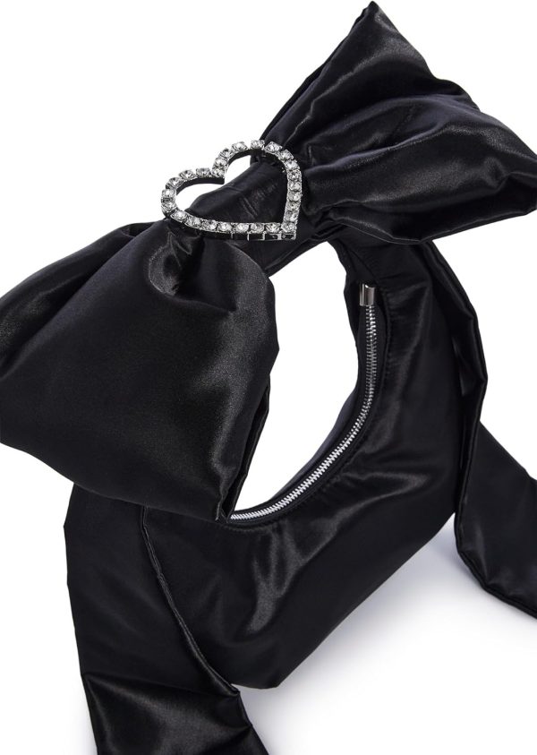 Dolls Kill Lady Royal Shoulder Bag by Sugar Thrillz – Satin Purse with Rhinestone Ribbon Handle & Heart Accent, One Size - Image 15