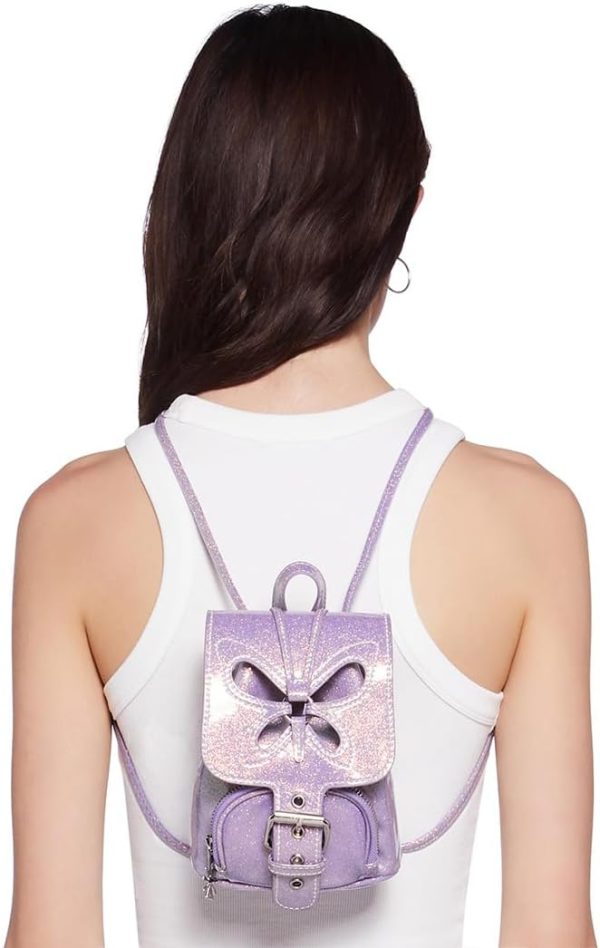 Dolls Kill Feeling Good Butterfly Backpack by Delia's - Vegan Leather Bag With Cut-Out Butterfly Design and Adjustable Straps - Purple - Image 5