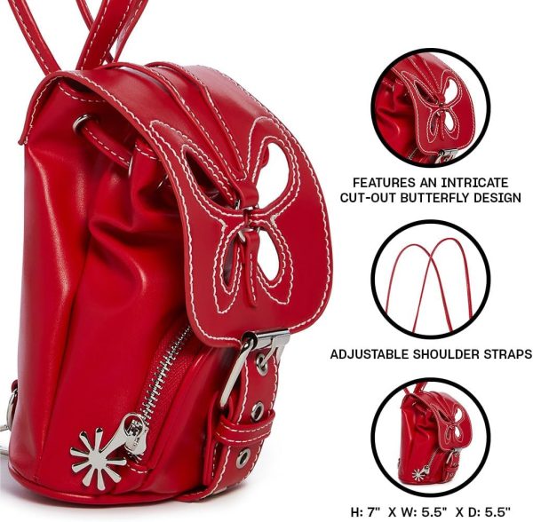 Dolls Kill Feeling Good Butterfly Backpack by Delia's - Vegan Leather Bag With Cut-Out Butterfly Design and Adjustable Straps - Purple - Image 9