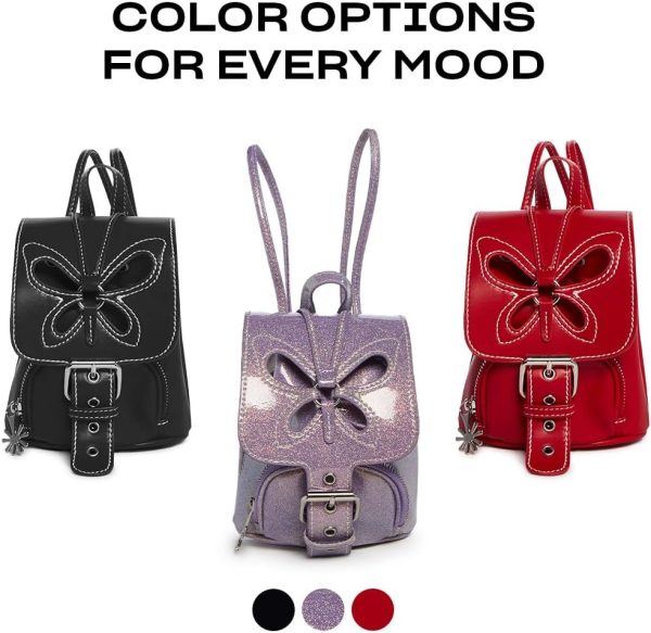 Dolls Kill Feeling Good Butterfly Backpack by Delia's - Vegan Leather Bag With Cut-Out Butterfly Design and Adjustable Straps - Purple - Image 10