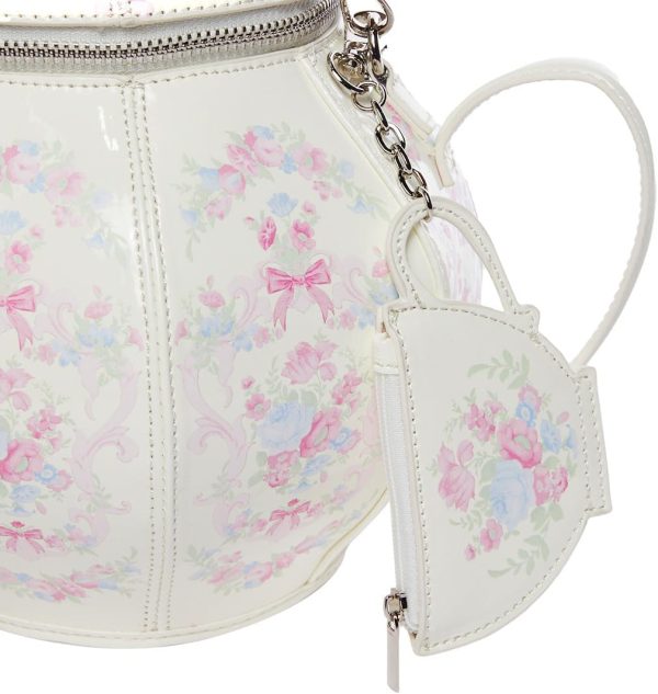Dolls Kill Tea Society Handbag by Sugar Thrillz - Vegan Leather, Floral Print, Pearl Strap, Perfect for Whimsical Style - Image 5